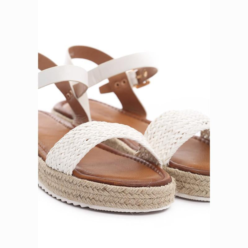 Women Flat Heel Buckle Espadrille Sandals Open Toe Casual Shoes