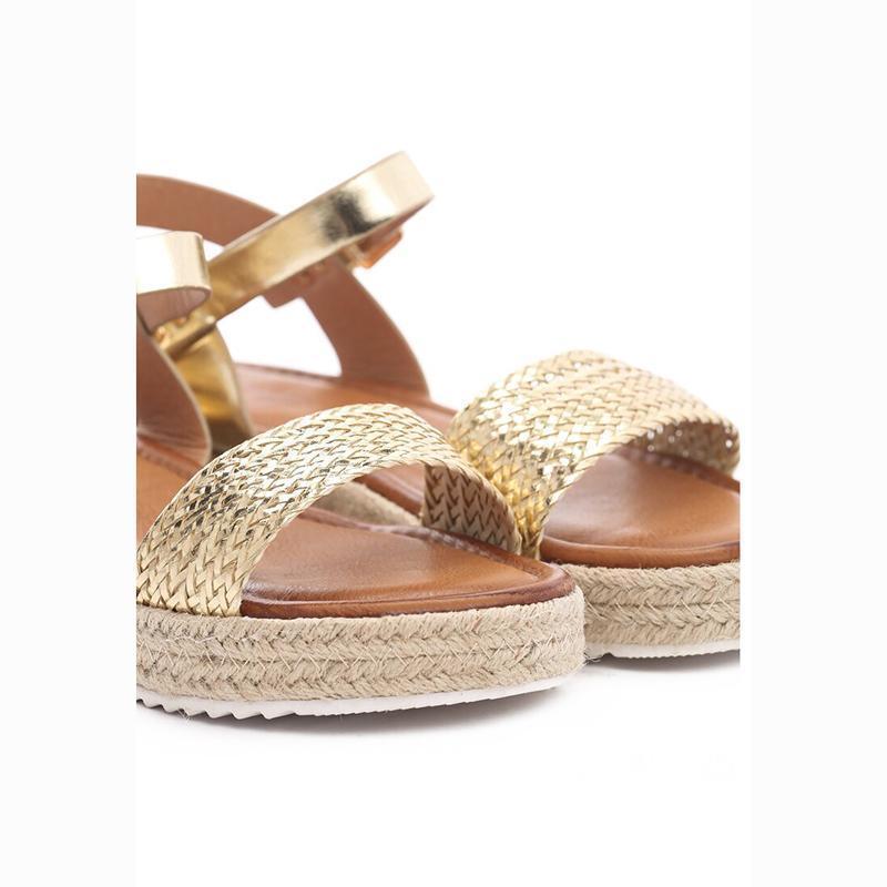 Women Flat Heel Buckle Espadrille Sandals Open Toe Casual Shoes